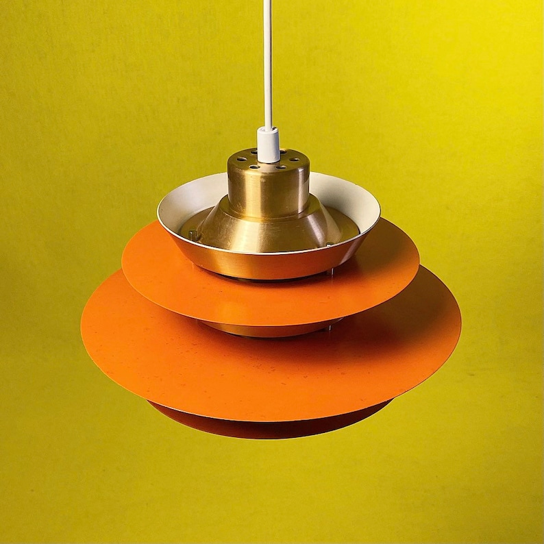 Space age ceiling light by Lyskaer, Denmark 1970s. image 3