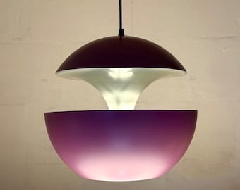 Impresionante lámpara de techo violeta de Bertrand Balas para Raak, Holanda, años 70.
