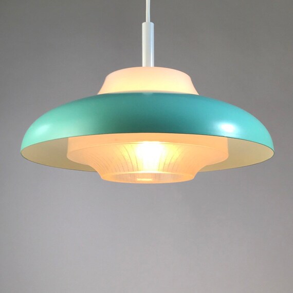 Mid Century Modern Classic 1950s Ceiling Light From The Stilnovo Era Space Age Turquoise Vintage Lamp