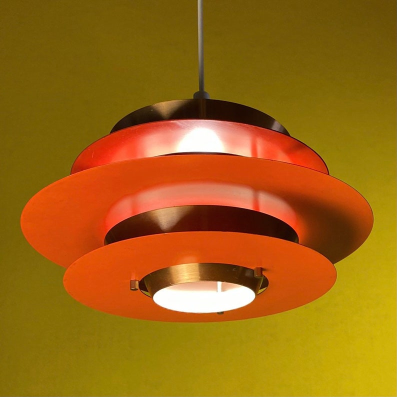 Space age ceiling light by Lyskaer, Denmark 1970s. image 4