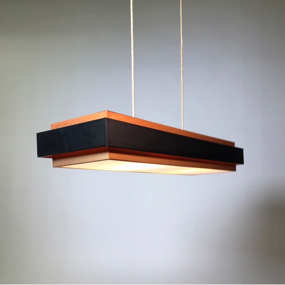 Rare Dano Rectangular Ceiling Light By Jo Hammerborg For Fog Morup Denmark 1963