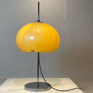 Vintage Yellow Mushroom Table Lamp – StarLux, Germany, 1970s – Midcentury Modern Space Age Lighting