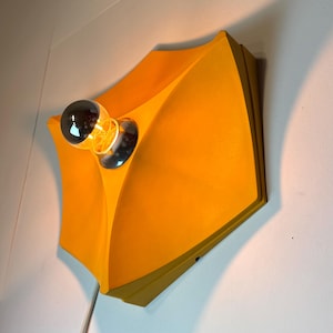 Yellow Space Age Wall or Ceiling Light – Hofmeister, Germany, 1970s – Retro Industrial