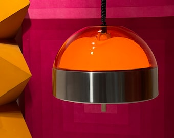Orange Space Age Deckenlampe - Retro Pendelleuchte, Holland 1970er Jahre