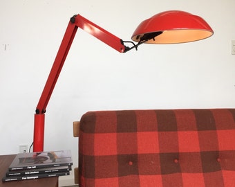 Lampe vintage 1960 d'architecte Luxo L1 orange - 80 cm — Jolie