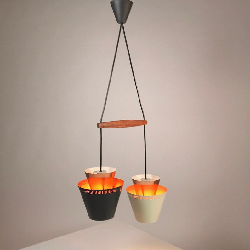 Beautiful Danish mid century copper ceiling light made in 1960s.