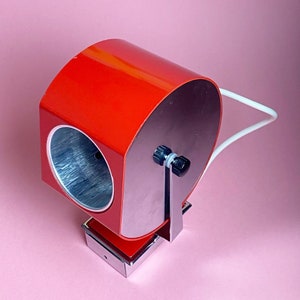 Vintage Red and Chrome Space Age Wall Light from Italy, 1970s – Retro Wall Lamp