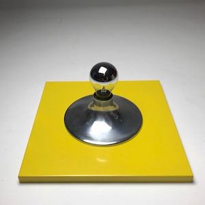 Chrome & Yellow Space Age Wall Panel Light by Hustadt Leuchten, Germany, 1970s – Retro Midcentury Lighting
