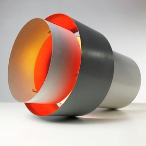 Midcentury Danish Modern White & Orange Ceiling Light &quot;Central&quot; by Jo Hammerborg for Fog and Morup, Denmark 1967