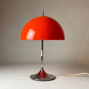 Orange Tischlampe von Frank Bentler für Wila – Deutschland, 70er Jahre – Midcentury Modern Retro Beleuchtung