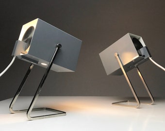 Cube table lamps by Kaiser Leuchten, Germany 1960s.