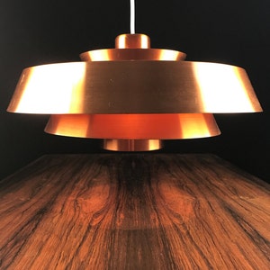 Classic High-Quality Copper Ceiling Light by Jo Hammerborg – Danish Midcentury Lighting