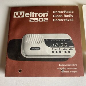 Vintage Space Age Design Weltron Alarm Clock Radio, Made in Japan 1970s image 9