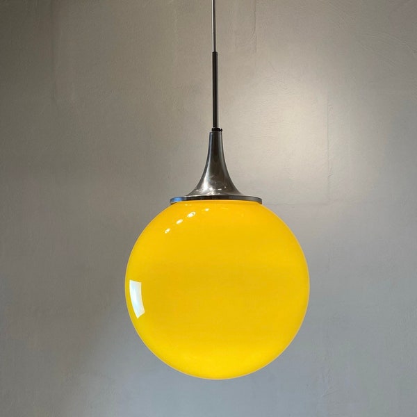 Yellow glass pendant by Doria, Germany 1970s.