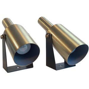 Hans Per Jeppesen Brass Sconces by Fog and Mørup, Denmark, 1960s – Midcentury Wall Lighting