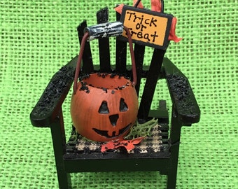 Dollhouse Leaf Easter Basket or Halloween Trick or Treat Garden Pail Miniature