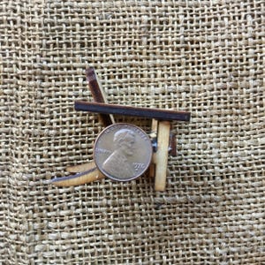 Two tiny miniature unpainted wood Adirondack chairs | natural wood | miniature to paint or stain | 1 1/2" high X 1 1/4" wide X 1 1/2" deep image 7