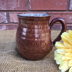 Brown toned  handcrafted ceramic mug   | 12 ounces  | hand thrown  pottery | earth neutral colors | manly  mug | farmhouse style