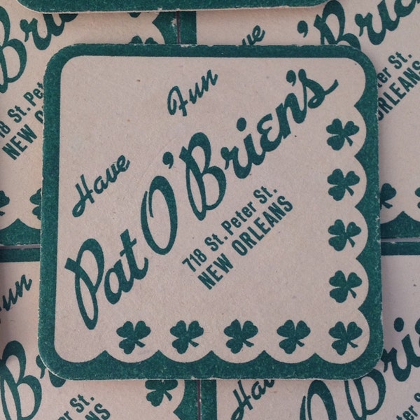 Eighteen vintage beer coasters | Pat O'Brien's in New Orleans | drink coasters | lucky green  shamrock