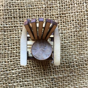 Two tiny miniature unpainted wood Adirondack chairs | natural wood | miniature to paint or stain | 1 1/2" high X 1 1/4" wide X 1 1/2" deep image 6