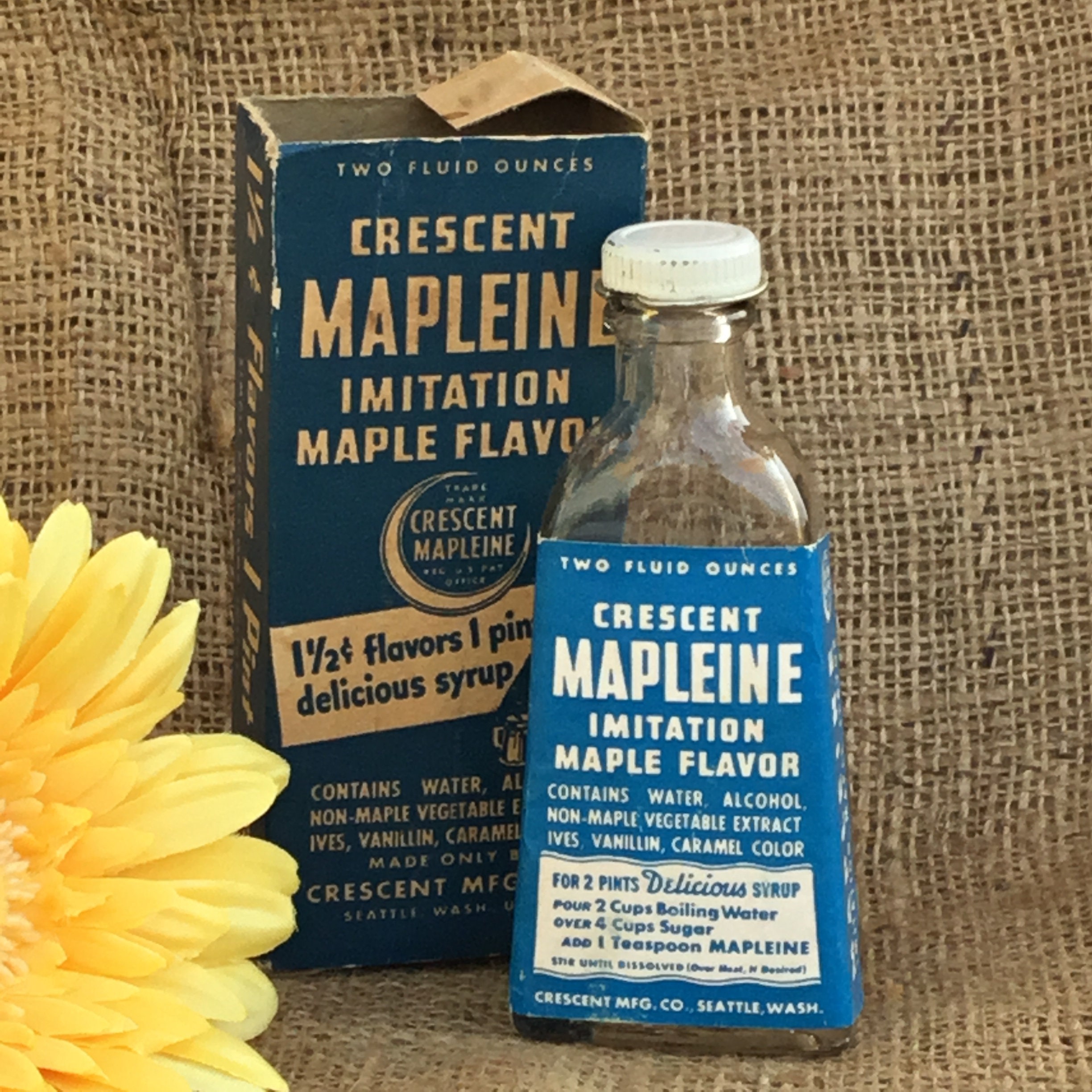 Maple Flavor Vintage Bottle With Original Box 2 Ounce Etsy