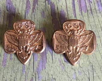 Two Girl Scout membership pins  | collectible pins | scouting pins
