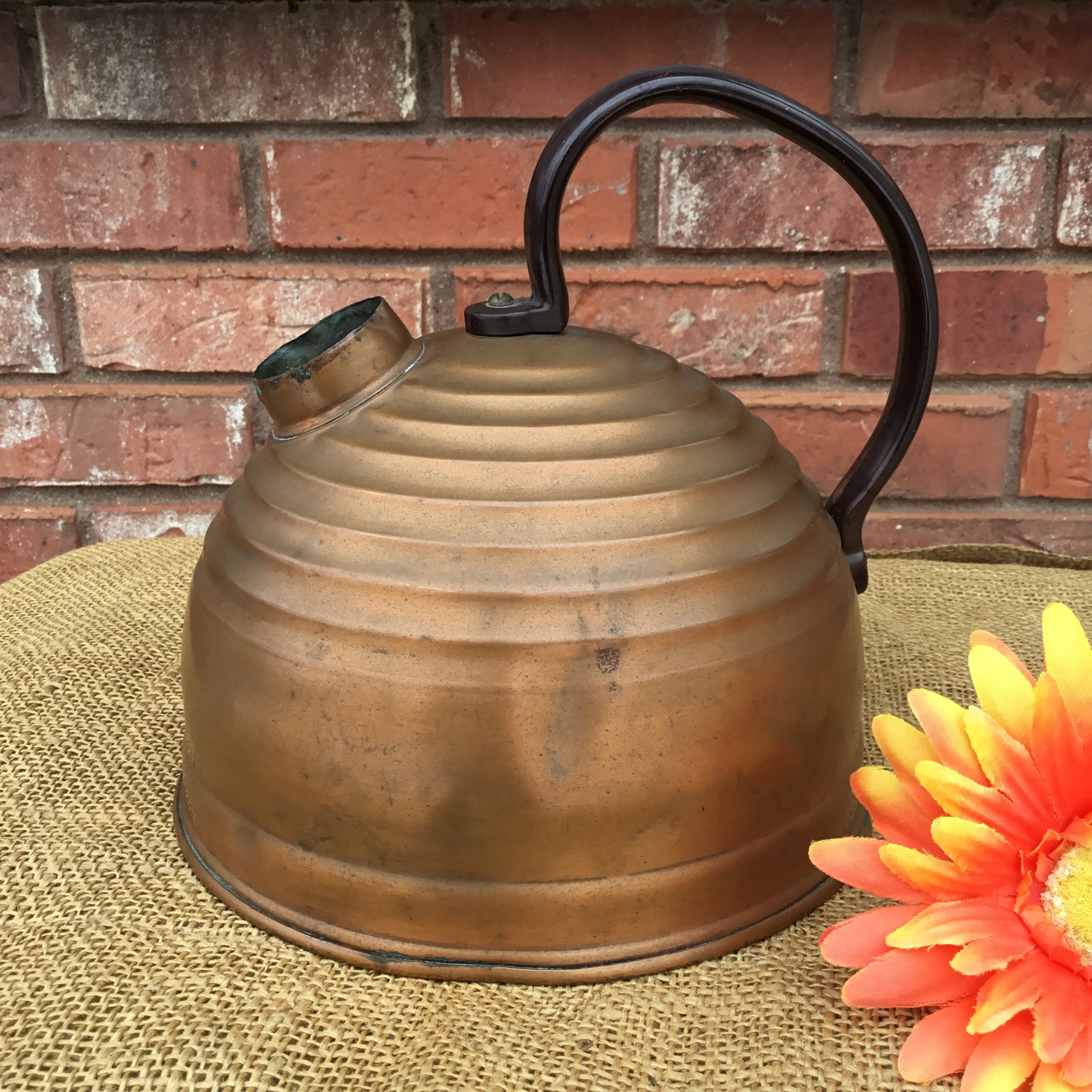 Vintage Taiwan Tea Kettle / Coffee Pot Cast Iron Swivel Lid With Bail Handle