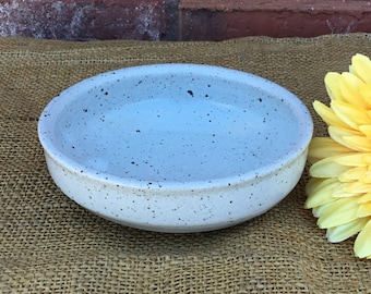 Sweet neutral toned handcrafted small ceramic bowl  | hand thrown pottery | ring dish trinket dish | scrubby or soap dish | farmhouse decor