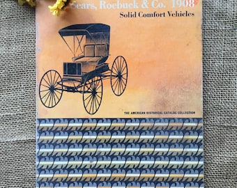 Sears, Roebuck &Co. 1908 Solid Comfort Vehicles replica catalog   | 1971 softcover  | black/white illustrations  history time | 72 pages