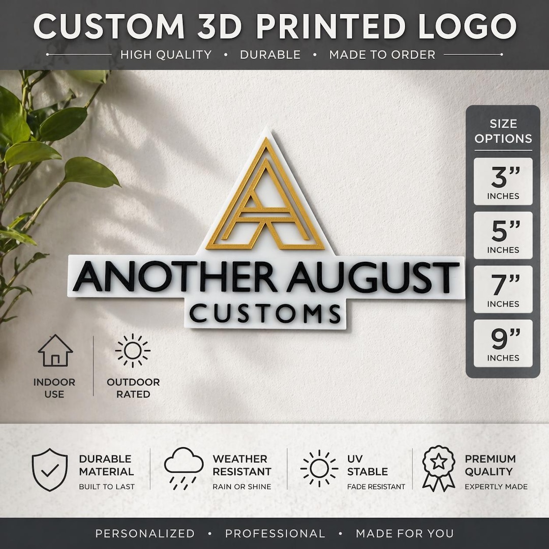 Custom 3D Printed Logo Sign | Personalized Business Logo | Wall Sign ...