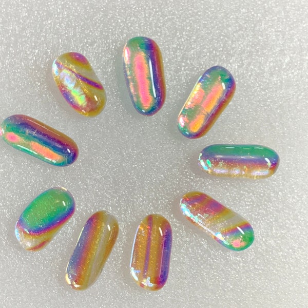 Dichroic glass globs for stained glass work