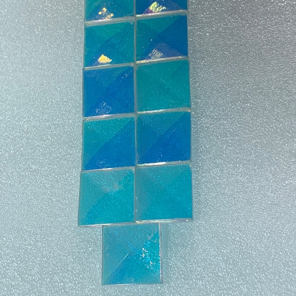 1” dichroic glass square bevels