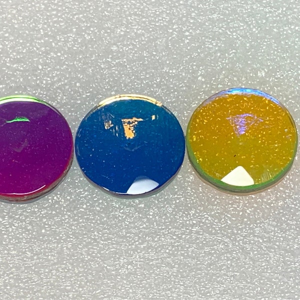 1 “ dichroic glass round multi-faceted German gem bevels