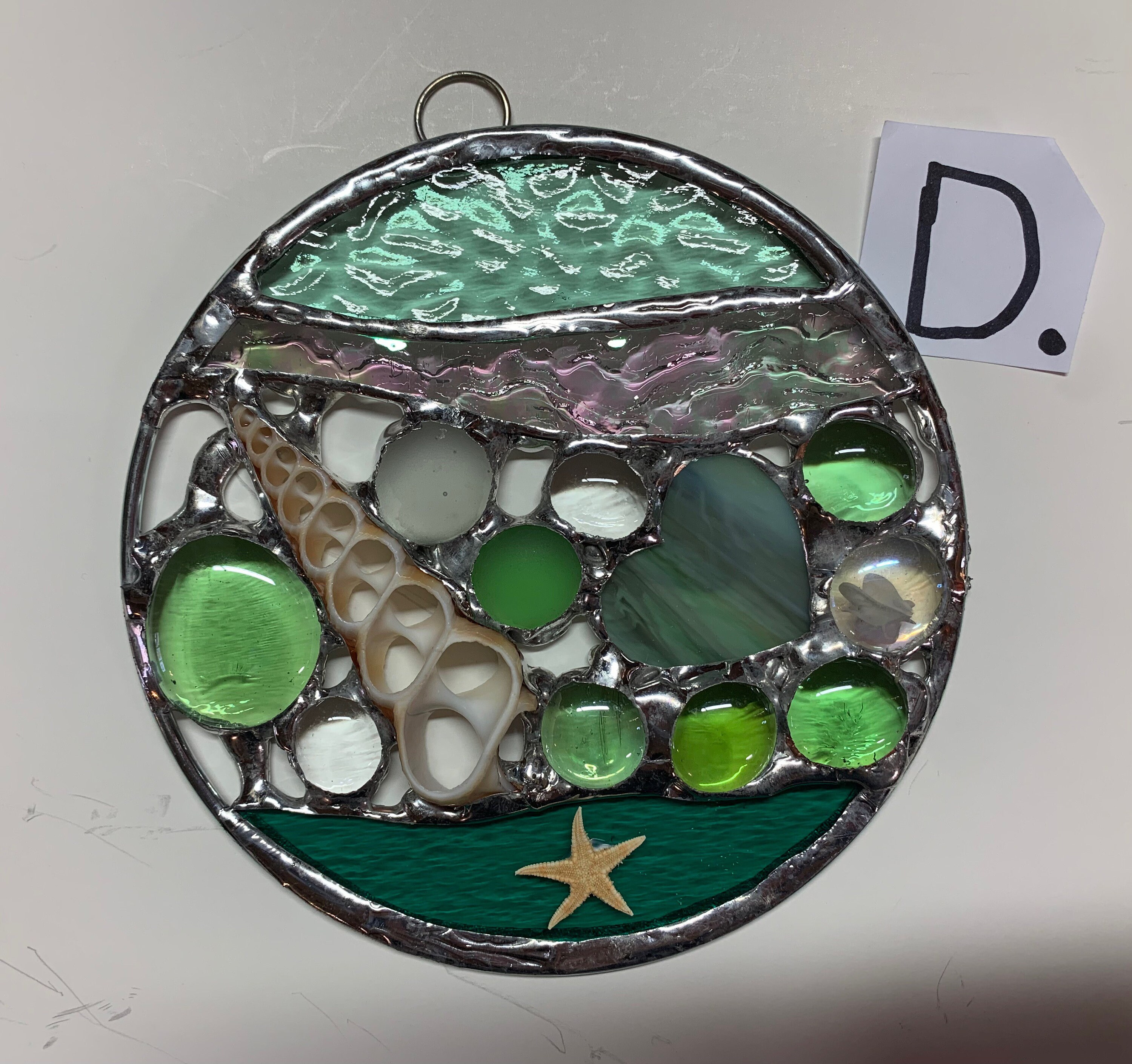 Stained Glass Ocean Sun Catchers With Shells and Starfish Etsy