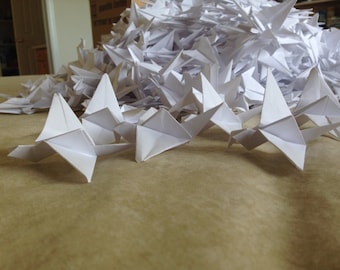 1000 White Origami Cranes - For Weddings