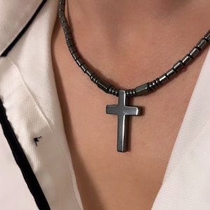 Hematite cross pendant discount