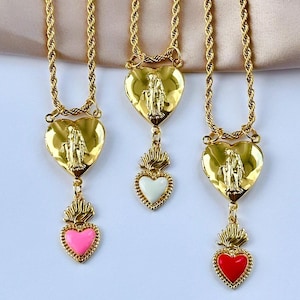 Virgin Mary Heart Locket, Mother's Day Locket, Mother Mary Locket ...