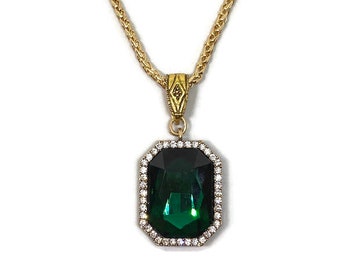 Small Green Square Pendant