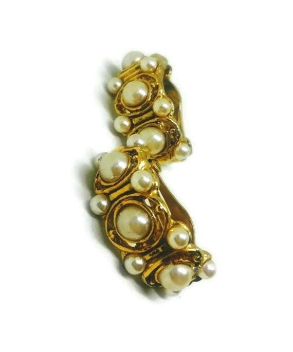 Vintage Pearl Clip Earrings - Pearl Clip On Earrin