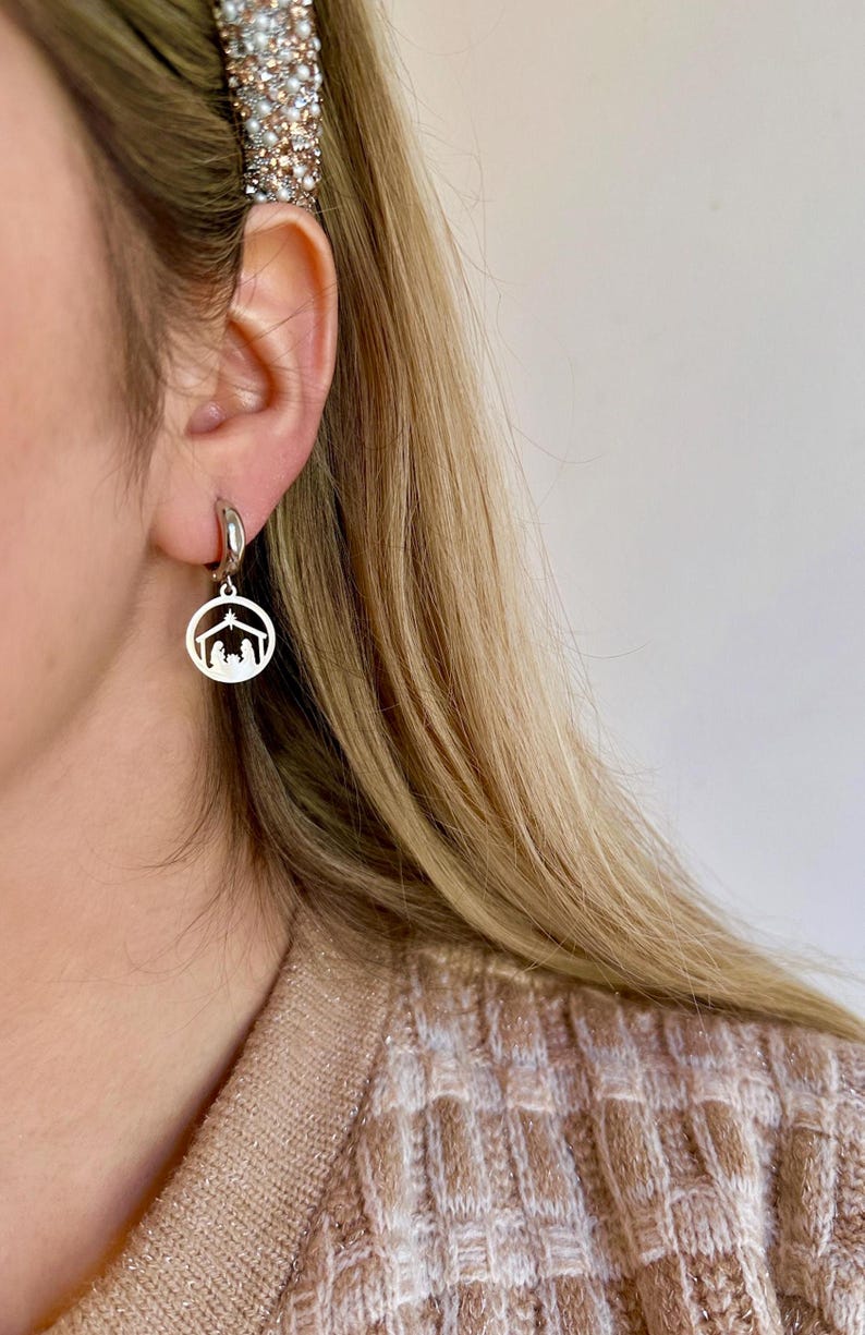 nativity earrings
silver christmas
christmas earrings
silver hoop earrings
religious earrings
religious christmas
christmas hoops
silver hoop earring
nativity scene
nativity jewelry
catholic earrings
catholic gifts
religious gifts