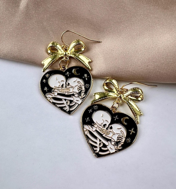Boucles D'Oreilles Halloween Chat Et Lune Acrylique - Design Mignon Noir, Pour Femmes Et Fêtes Thématiques