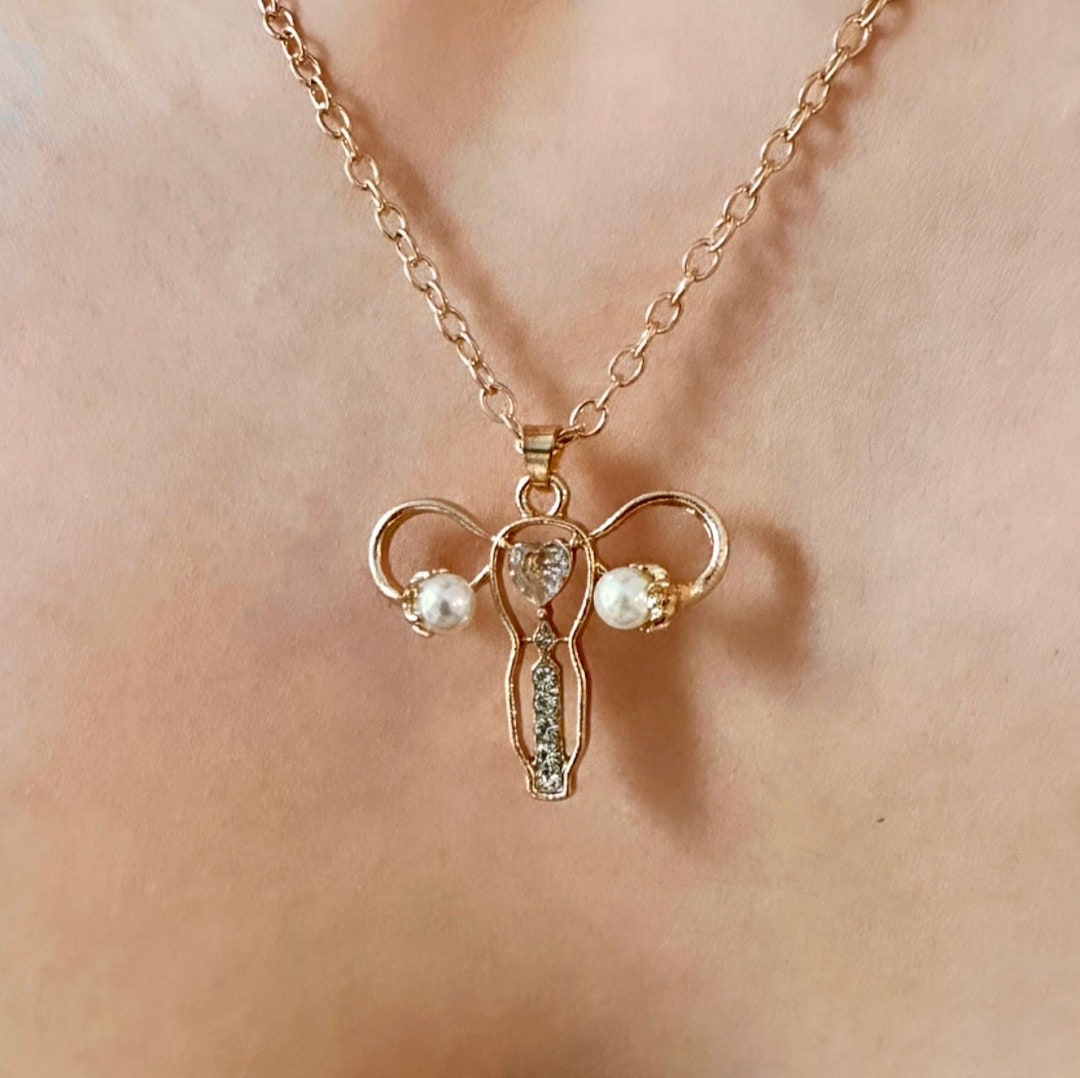 Gold Uterus Necklace, Fertility Necklace, Feminist Necklace, Abortion