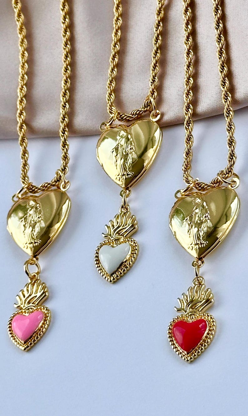 Virgin Mary Heart Locket, Mother's Day Locket, Mother Mary Locket ...