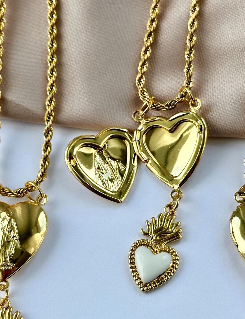 Virgin Mary Heart Locket, Mother's Day Locket, Mother Mary Locket ...