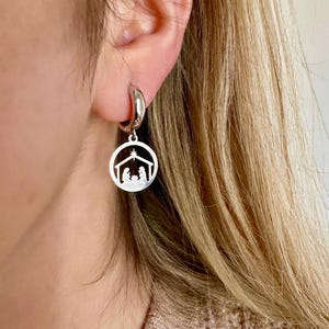 nativity earrings
silver christmas
christmas earrings
silver hoop earrings
religious earrings
religious christmas
christmas hoops
silver hoop earring
nativity scene
nativity jewelry
catholic earrings
catholic gifts
religious gifts