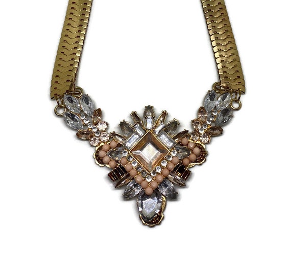 Chunky Vintage Necklace, Gold Chunky Necklace, Cos