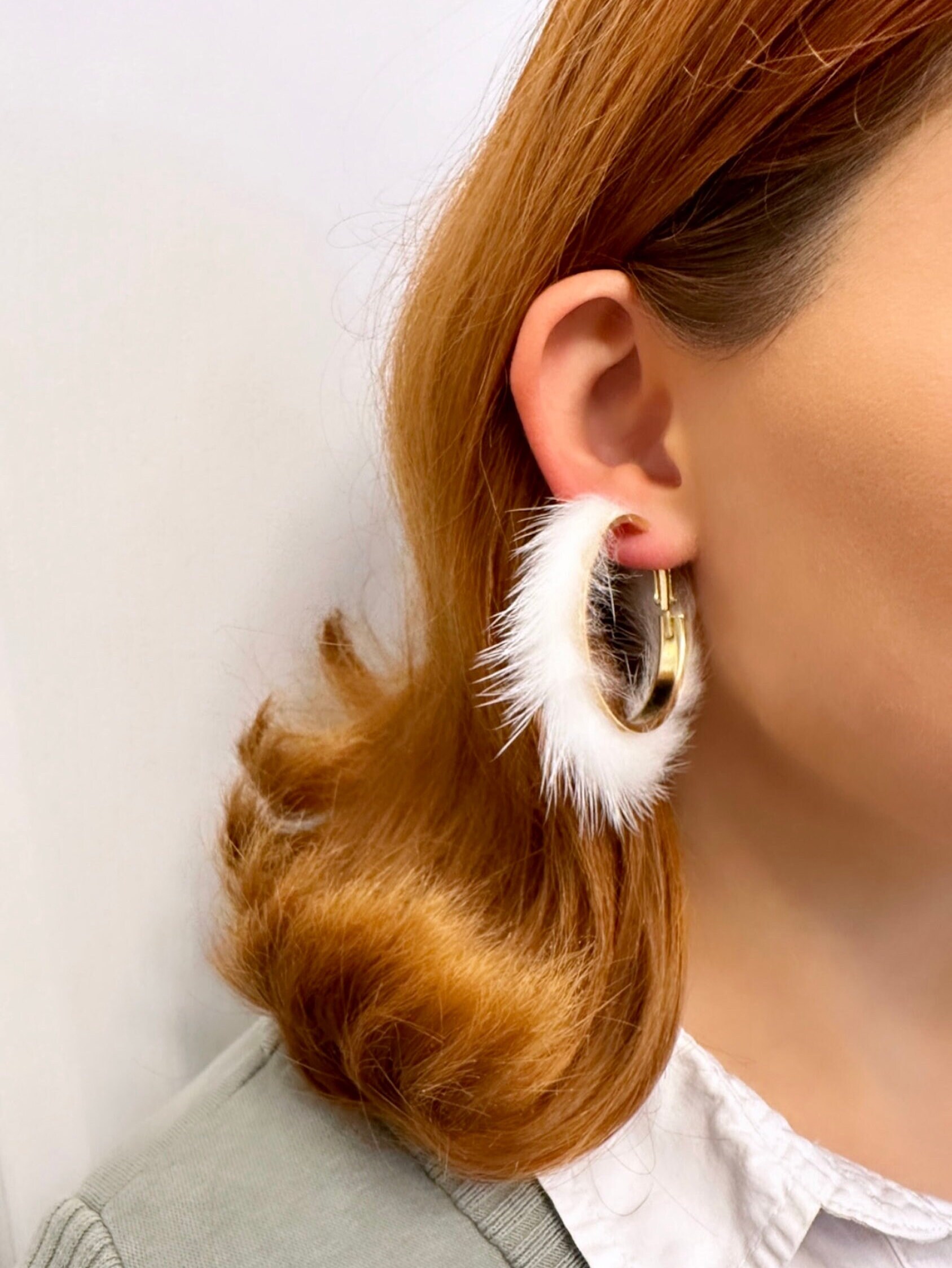 Fur ball shop earrings