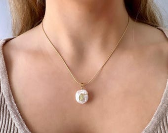 Collana religiosa di perle, ciondolo della Vergine Maria, collana di perle per la festa della mamma, collana con ciondolo della Madonna di Guadalupe, collana di perle della Vergine di Guadalupe