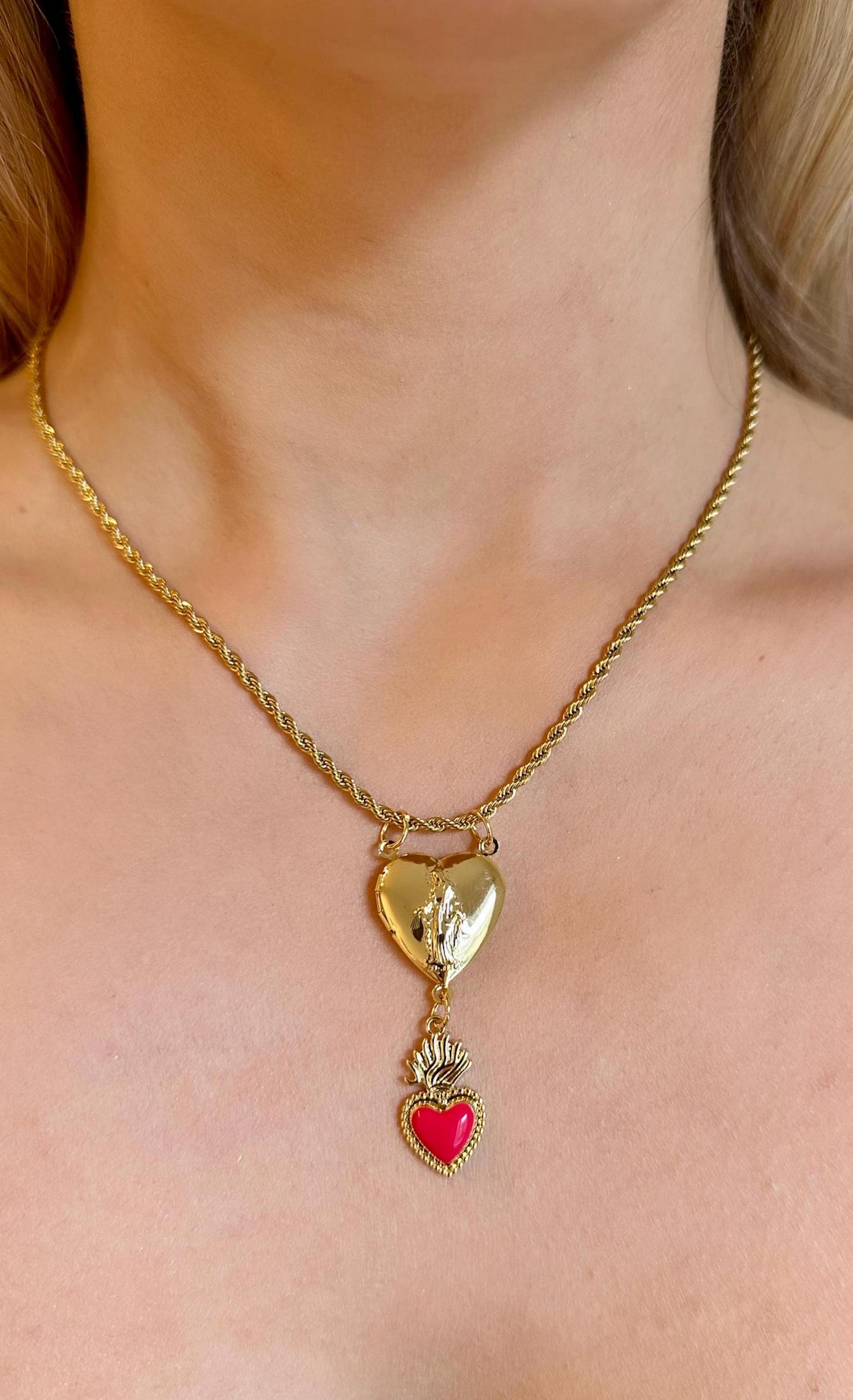 Virgin Mary Heart Locket, Mother's Day Locket, Mother Mary Locket ...