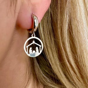 nativity earrings
silver christmas
christmas earrings
silver hoop earrings
religious earrings
religious christmas
christmas hoops
silver hoop earring
nativity scene
nativity jewelry
catholic earrings
catholic gifts
religious gifts